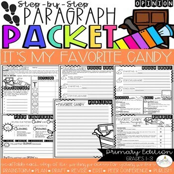 Preview of It's My Favorite Candy | Step by Step Paragraph Packet | Opinion Writing