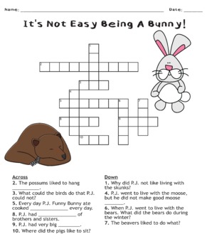 It s Not Easy Being A Bunny Crossword Word Search Multiple Choice