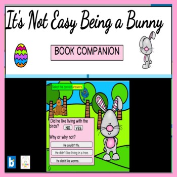 Preview of It's Not Easy Being a Bunny Book Companion BOOM CARDS