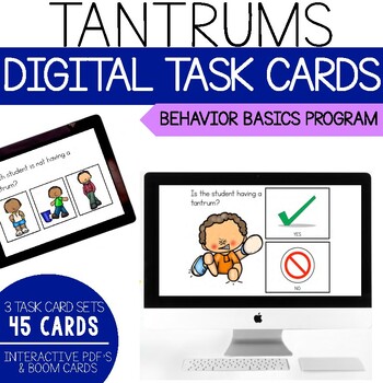 Preview of It's Not Okay to Tantrum- Behavior Basics Digital Task Cards