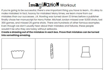 Preview of It's OK to Make Mistakes- student sheet (growth mindset)