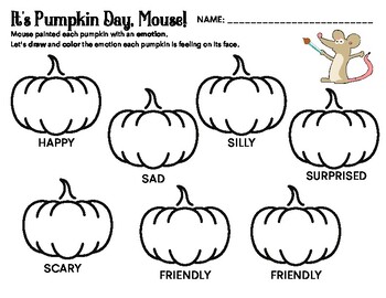 Preview of It's Pumpkin Day, Mouse: Activity Worksheet