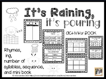 Preview of It's Raining, It's Pouring Nursery Rhyme