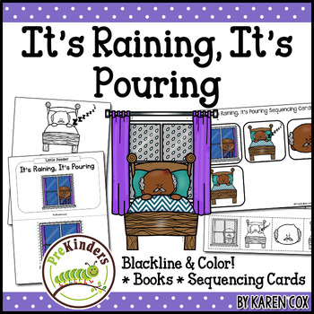 Preview of It's Raining, It's Pouring Rhyme: Books & Sequencing Cards