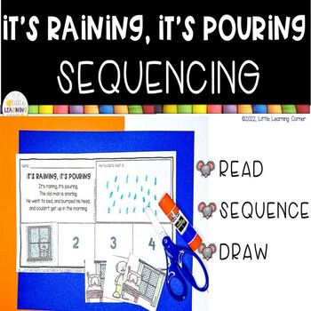 Preview of It's Raining, It's Pouring Sequencing | Nursery Rhymes Retelling Cards