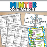 Winter Contractions Worksheets and Centers