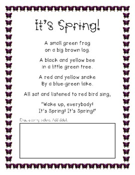 It's Spring Poem and Activity by Learn On | TPT