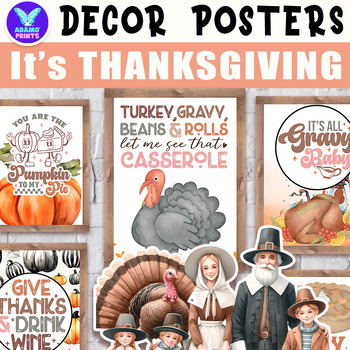 Preview of It's THANKSGIVING Posters Holiday Classroom Decor Bulletin Board Ideas