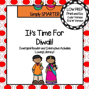 Preview of It's Time For Diwali Emergent Reader Book AND Interactive Activities