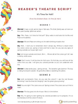 Preview of It's Time for Holi! Reader's Theatre Script