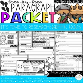 Preview of It's Time to Research Greek Gods | Paragraph Packet | Informative Writing