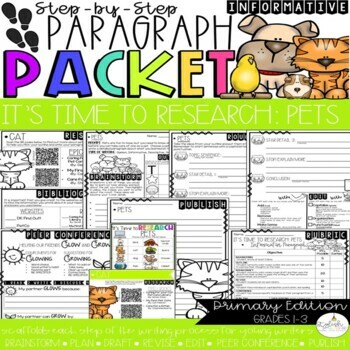 Preview of Pets | Guided Research Paragraph Packet | Informative Paragraph Writing