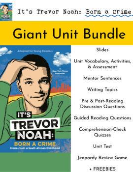 Preview of It's Trevor Noah:Born a Crime GIANT UNIT BUNDLE Activities Assessments +FREEBIES