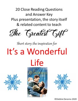 Preview of It's a Wonderful Life Short Story The Greatest Gift Q & A