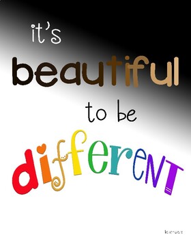 FREE poster: It's Beautiful to be Different! by 2ARTChambers | TpT