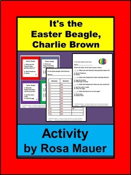 Preview of It's the Easter Beagle, Charlie Brown Multiple Choice Questions & Nouns Review