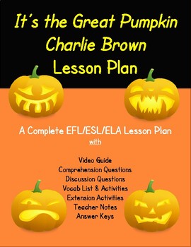 Preview of It's the Great Pumpkin, Charlie Brown Halloween Lesson Plan