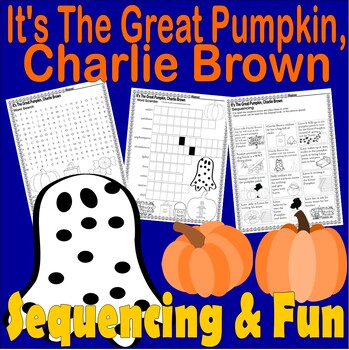 Preview of It's the Great Pumpkin Charlie Brown Halloween Word Search Scene Sequencing Fun