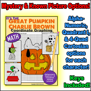 Preview of It's the Great Pumpkin! Halloween Coordinate Graph Mystery Pictures!