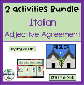 Preview of Italian 2 Activities Bundle Beginning Adjective Agreement on Google