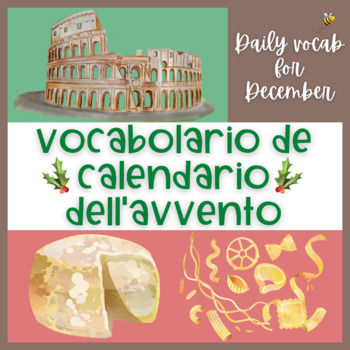 Preview of Italian Advent Calendar 25-day holiday vocab lesson (no-prep!)