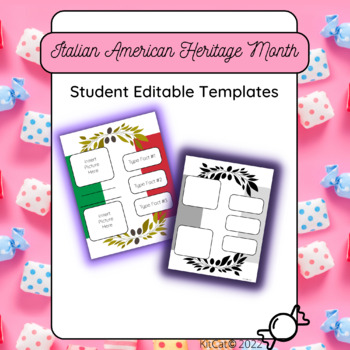 Preview of Italian American Heritage Month | Student Editable Template