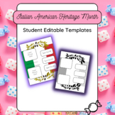 Italian American Heritage Month | Student Editable Template