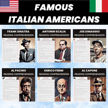 Preview of Italian American Heritage and Culture Biographies Reading Comprehension Bundle