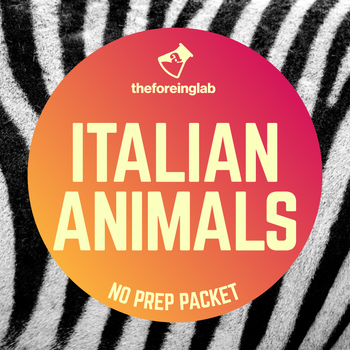 Preview of Italian Animals Worksheets, Handout, Flashcards