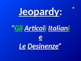 Italian Articles and Noun Endings Jeopardy Game