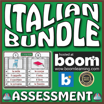 Preview of Italian Assessment Boom Cards – Basic Vocabulary Bundle