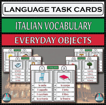 Preview of Italian Assessment Task Cards – Everyday Objects