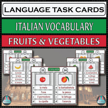 Preview of Italian Assessment Task Cards - Fruits and Vegetables