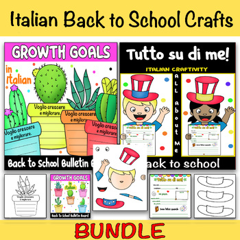 Preview of Italian Back to School Bulletin Board & Craft Bundle | All About Me Activity |