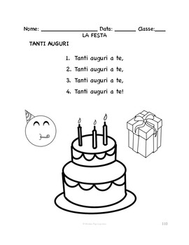 Preview of Italian Celebration Party SONG & COLORING PAGE | Tanti auguri, Befana, Ciotoline