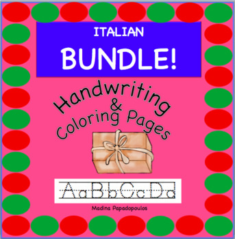 Preview of Italian COLORING & HANDWRITING PAGES BUNDLE