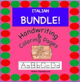 Italian COLORING & HANDWRITING PAGES BUNDLE
