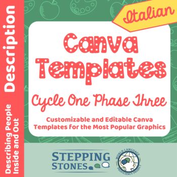 Preview of Italian Canva Template Link for Cycle One Phase Three Stepping Stones Curriculum