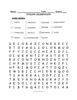 Preview of Italian Celebration PUZZLES & WORKSHEETS