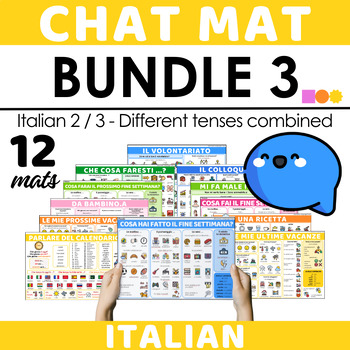 Preview of Italian Chat Mat Bundle 3 - Different Tenses Combined - Output Support