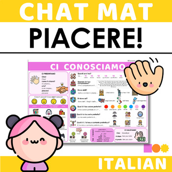 Preview of Italian Chat Mat - Ci Conosciamo - Speaking & Writing Support -Italian Greetings