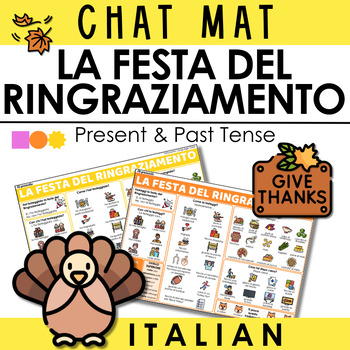 Preview of Italian Chat Mat - La Festa del Ringraziamento - Thanksgiving in PRESENT & PAST
