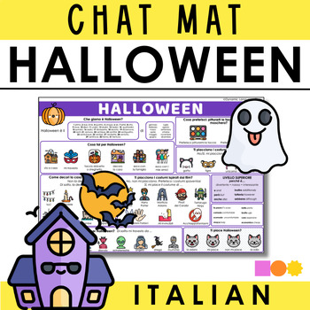 Preview of Italian Chat Mat - Halloween Chat Mat for Guided Output in Italian