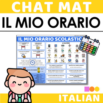 Preview of Italian Chat Mat - Il Mio Orario Scolastico - School Timetable - Italian Output