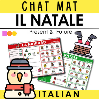 Preview of Italian Chat Mat - Il Natale in Italia - Christmas in Italy - Present & Future