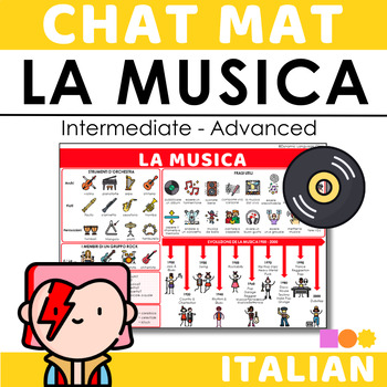 Preview of Italian Chat Mat - La Musica - Intermediate / Advanced Italian Learners