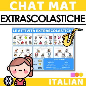 Preview of Italian Chat Mat - Le Attività Extrascolastiche - After School Activities Italy