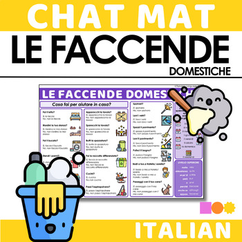 Preview of Italian Chat Mat - Le Faccende Domestiche - Chores at home - Guided Output