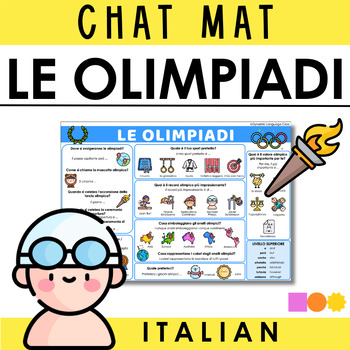 Preview of Italian Chat Mat - Olympics 2024 - Le Olimpiadi Paris 2024 -Summer Olympic Games