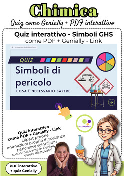 Preview of Italian: Chemistry GHS symbols interactive quiz Genially + PDF